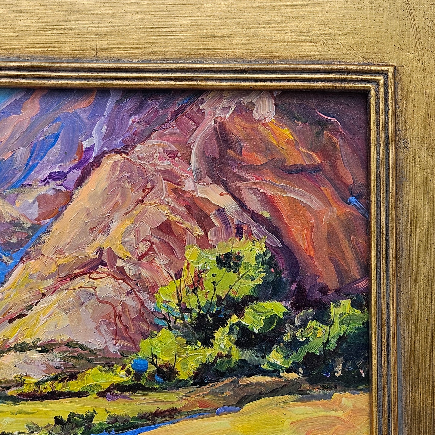 Original Western Landscape Painting with Mountains