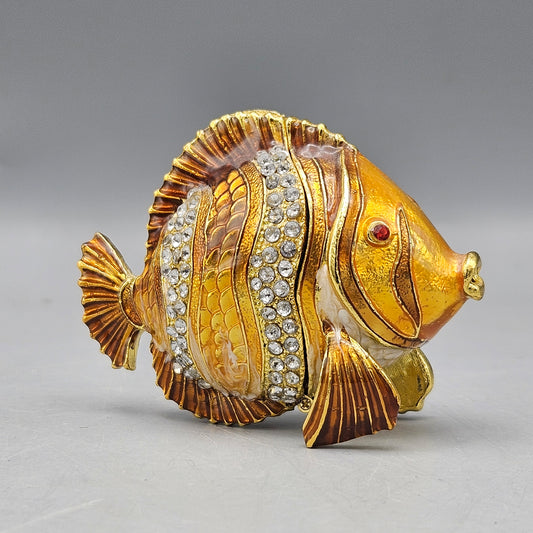 Jay Strongwater Style Enameled Angelfish Box