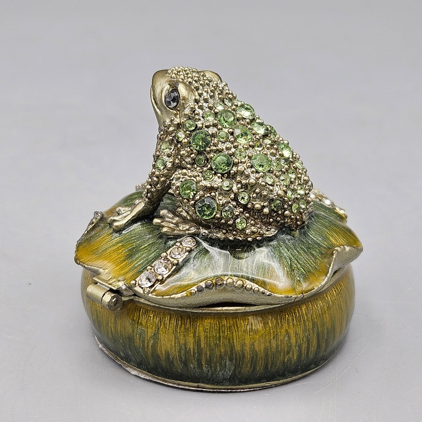 Jay Strongwater Style Enameled Trinket Box with Frog