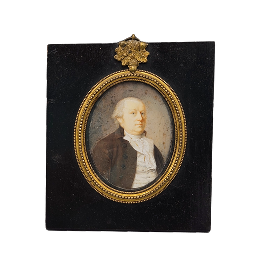 Antique Danish Portrait Miniature of a Man