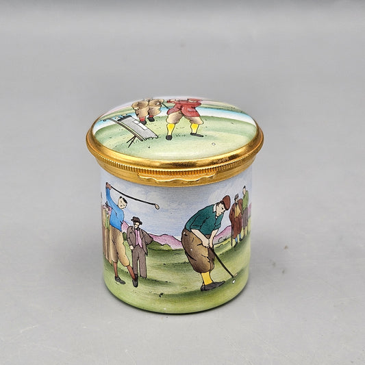 Kingsley Enamels Worcestershire Golf Themed Stamp Roll Box