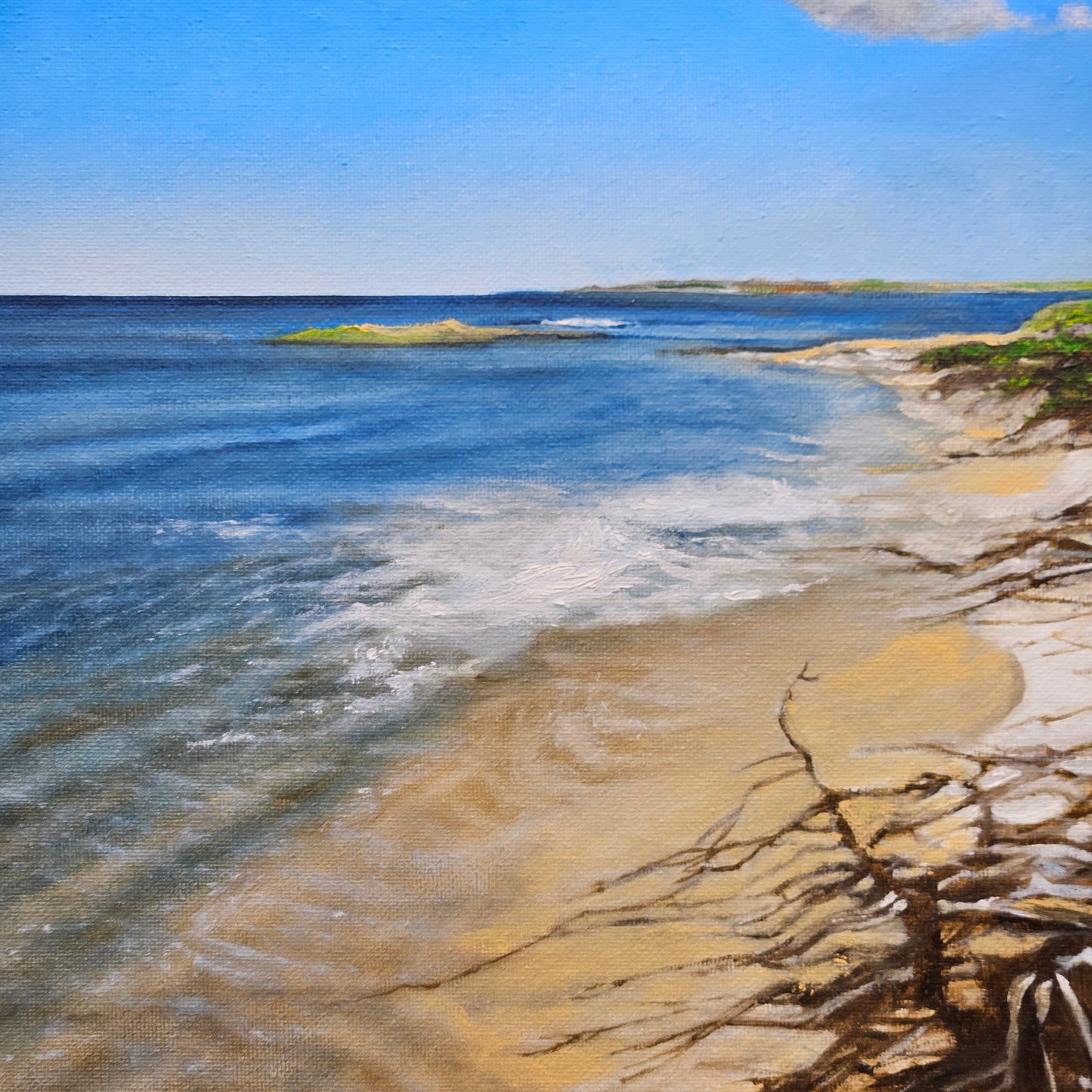 Yasemin Kyrena Tomakan (Connecticut/Massachusetts 1958-), “View Of The Beach, Osterville, MA” Original Painting