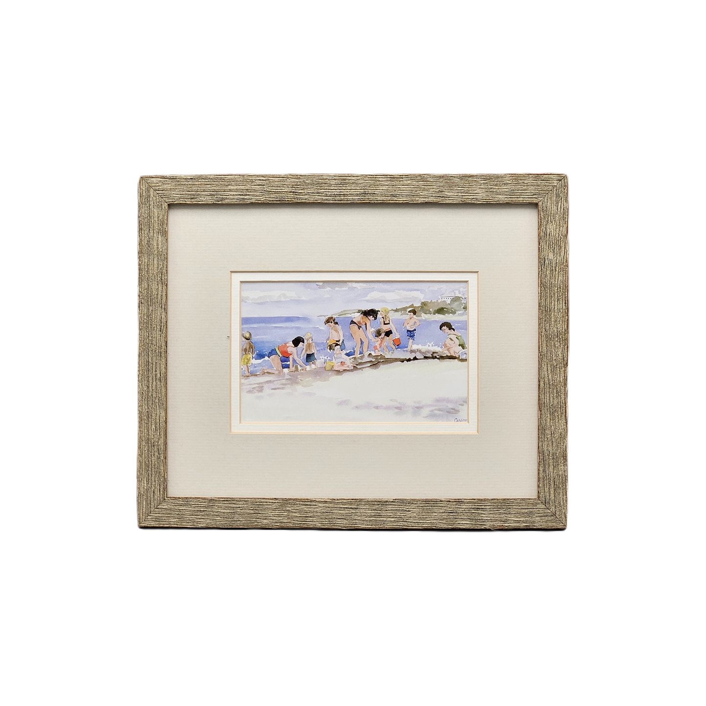 Artwork Print of Children on the Beach Signed Carson