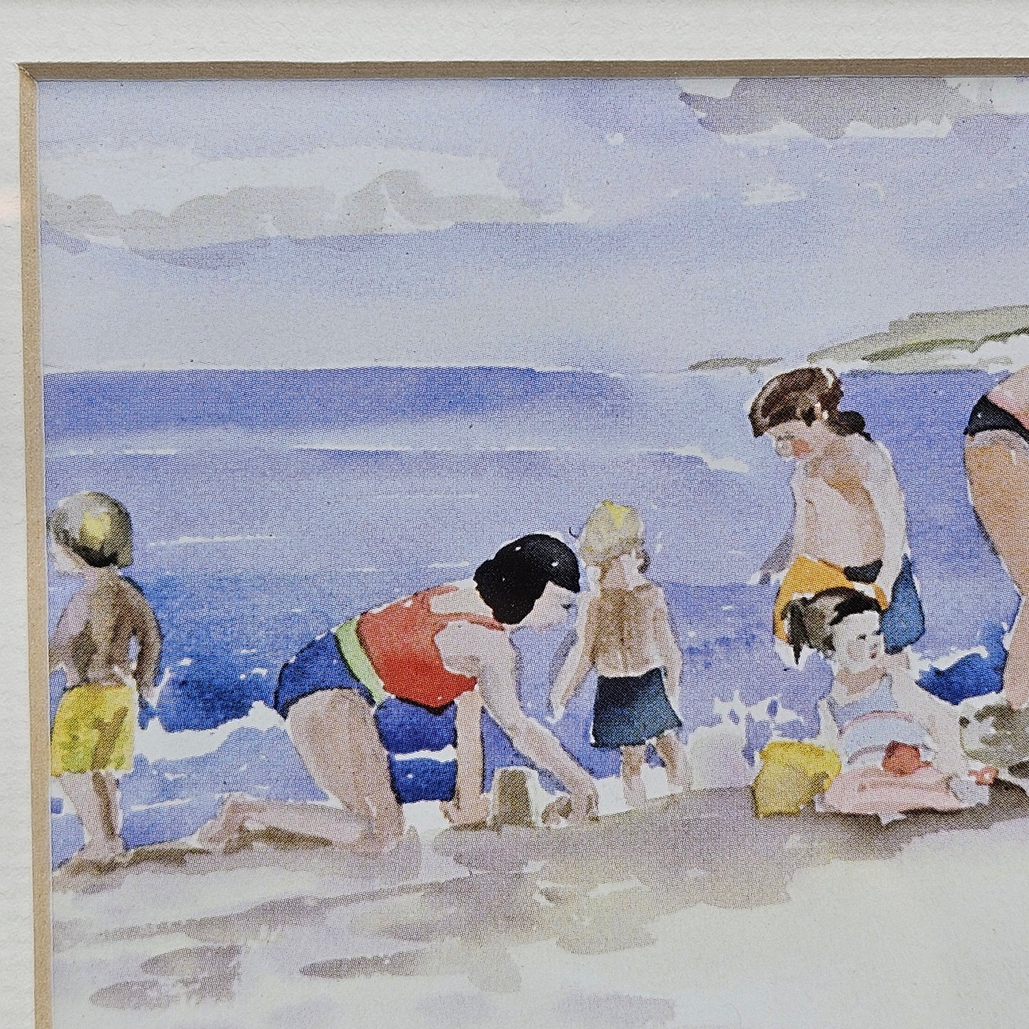 Artwork Print of Children on the Beach Signed Carson