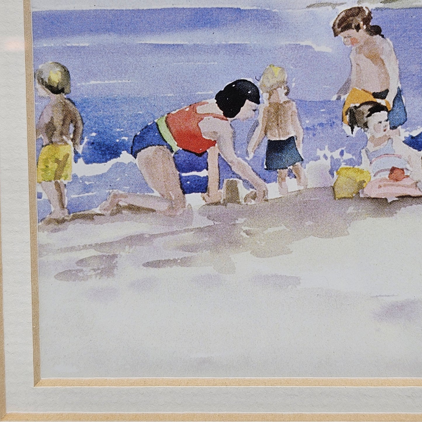 Artwork Print of Children on the Beach Signed Carson