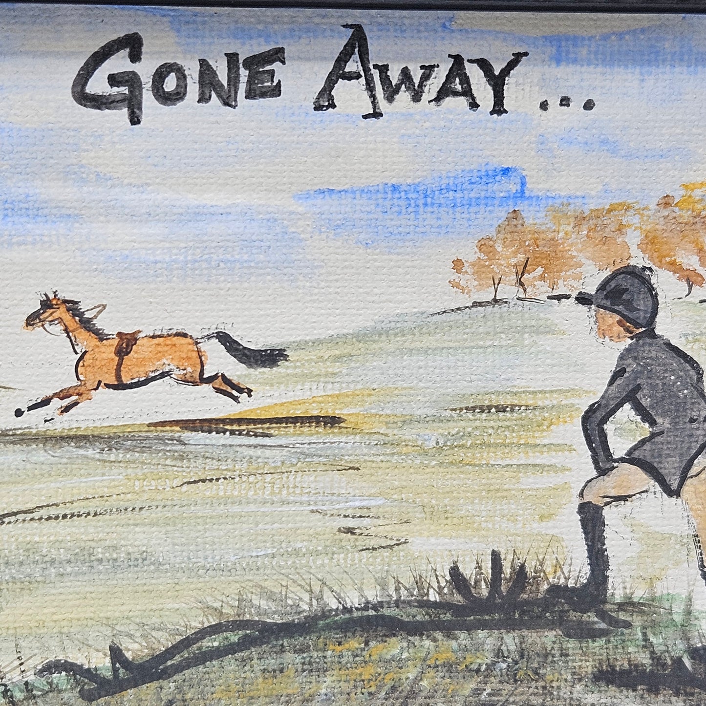 "Gone Away..." Humorous Hunt Scene Artwork