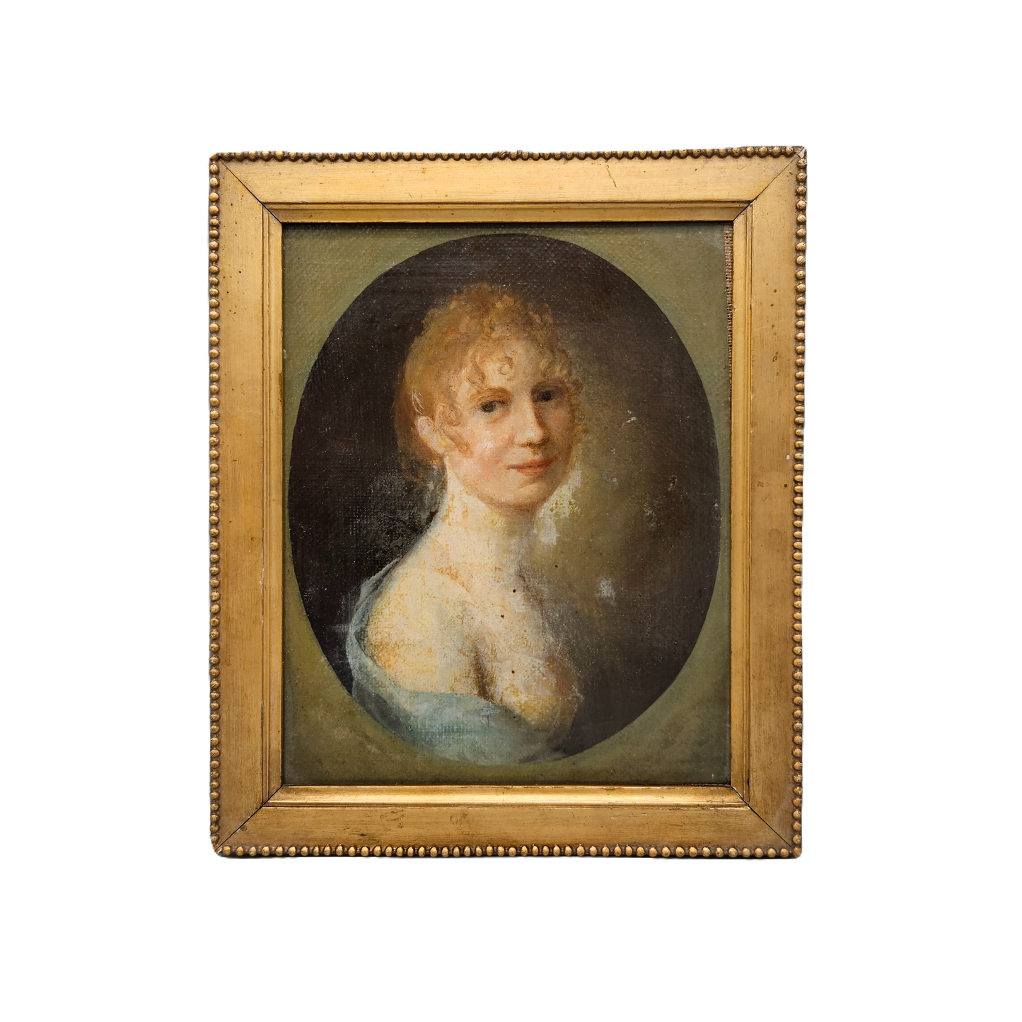 Early 19th c Oil on Canvas Portrait of a Woman Artwork