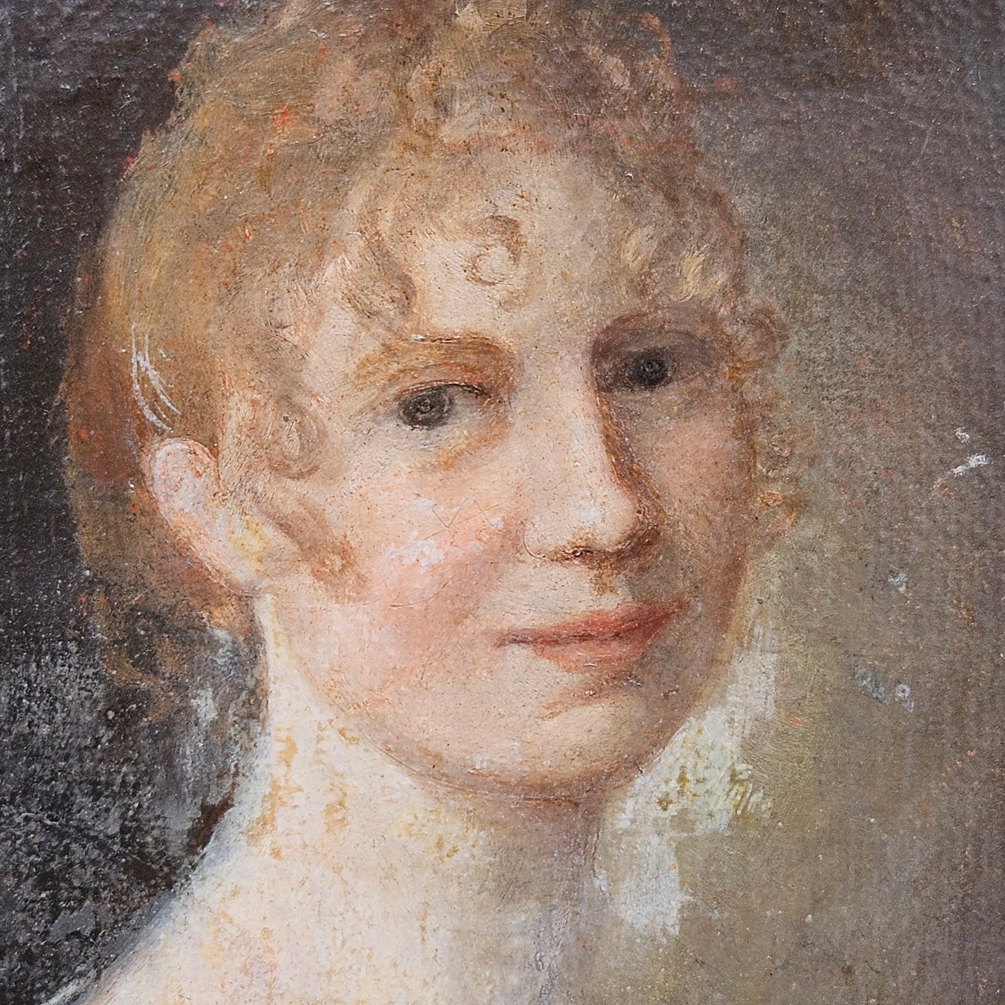 Early 19th c Oil on Canvas Portrait of a Woman Artwork