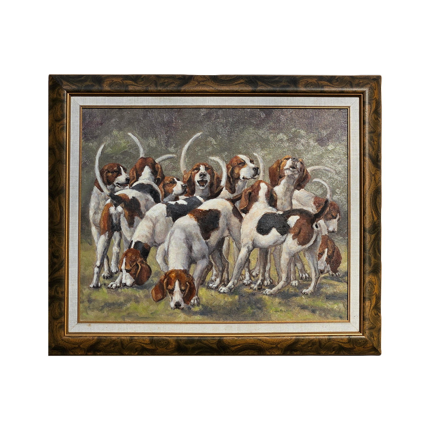 Linda M. Epstein Painting of Hound / Hunting Dogs