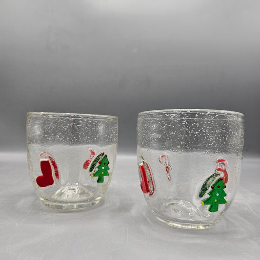 Pair Jingle Bubble Old Fashioned Glasses