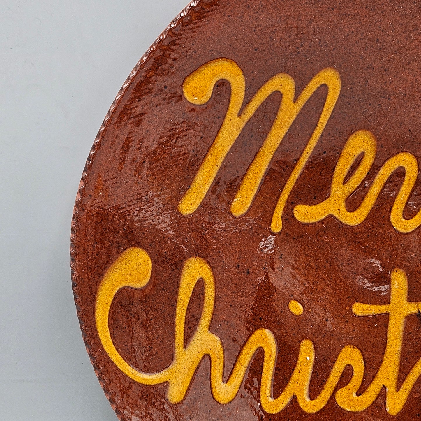 1984 Foltz Pottery "Merry Christmas" Redware Plate