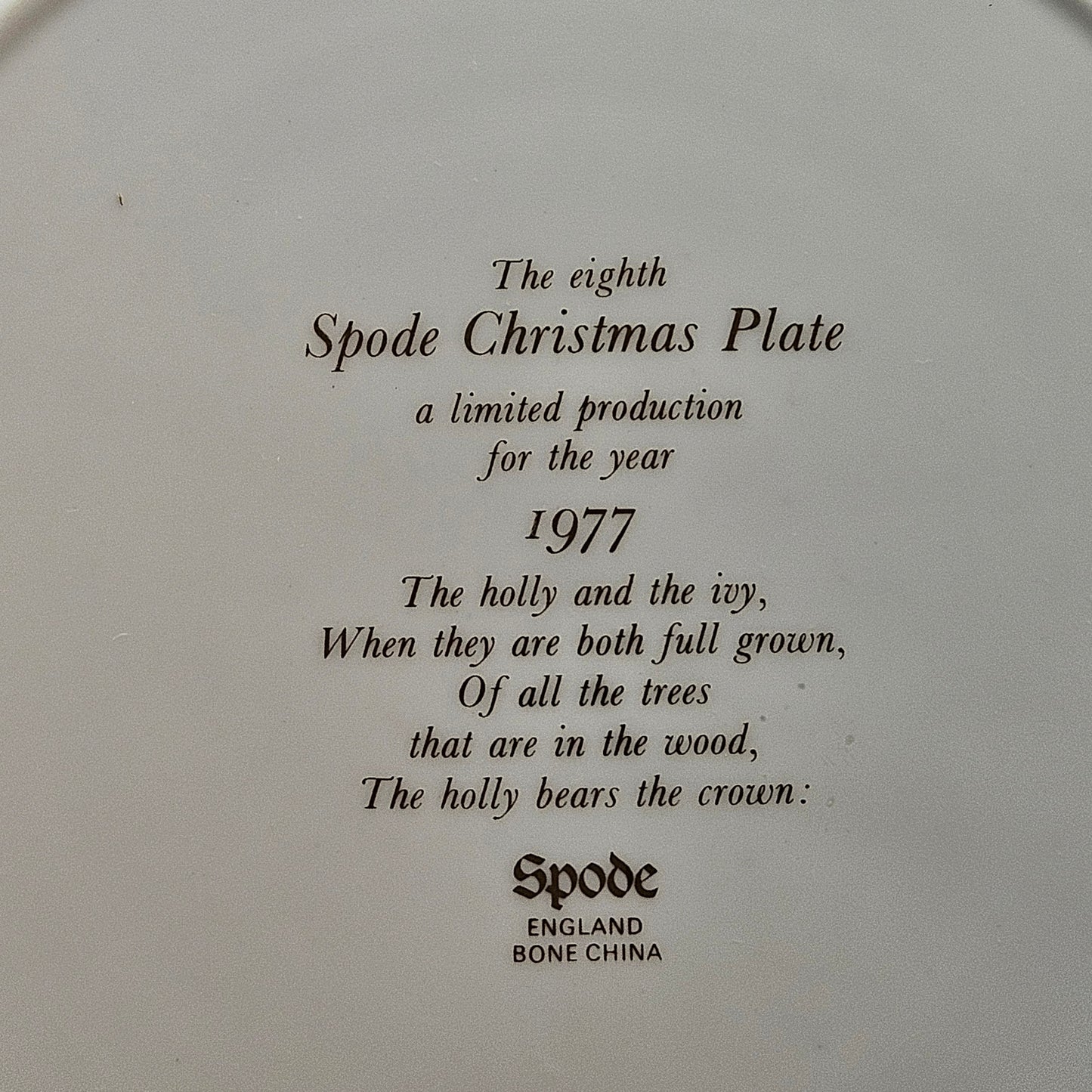 Ten 1970s Spode China Annual Christmas Plates