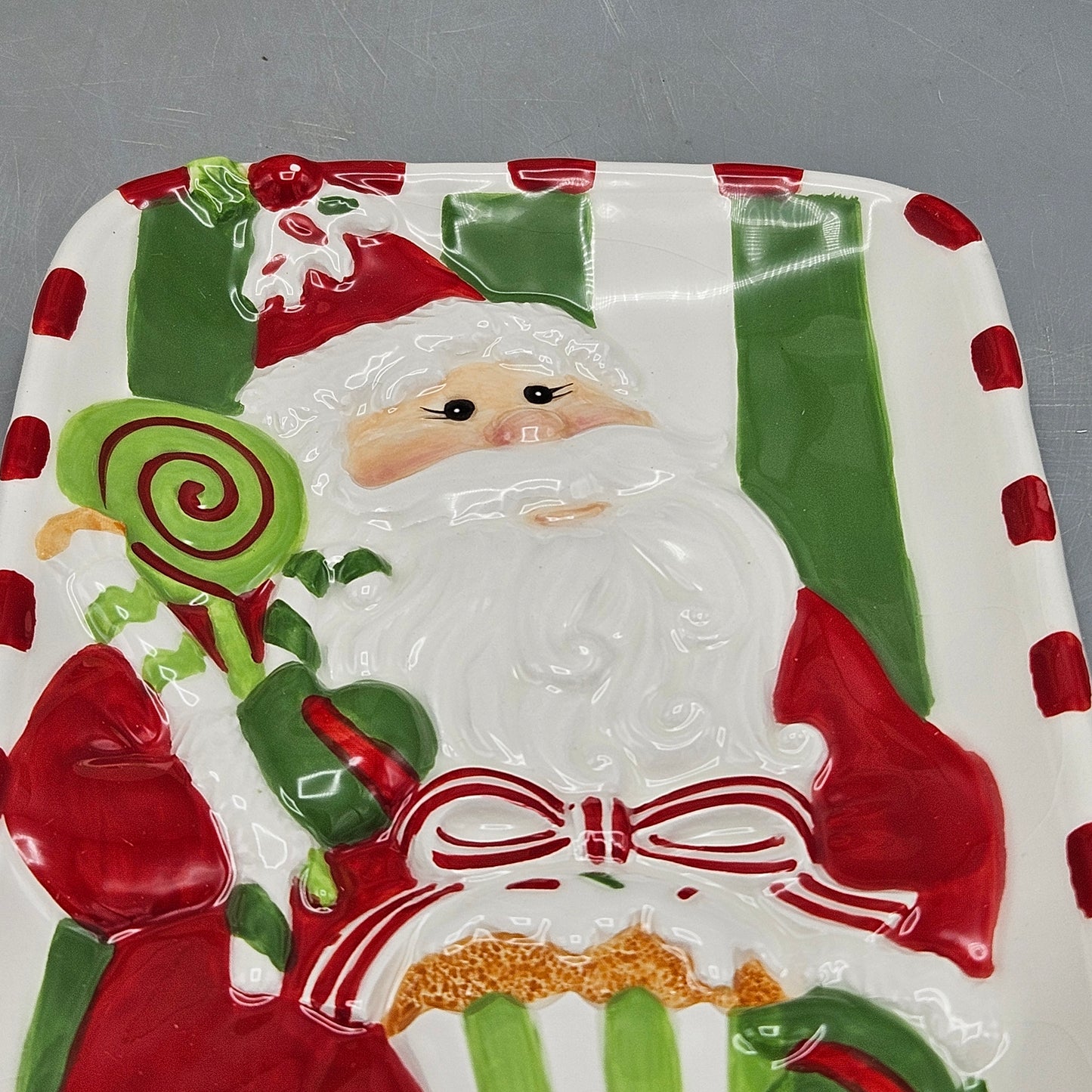 Fitz & Floyd Christmas Confections Santa Claus Tray