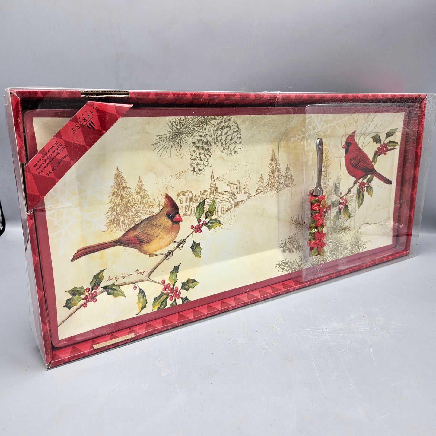 Cypress Home Christmas Cardinals Hostess Set