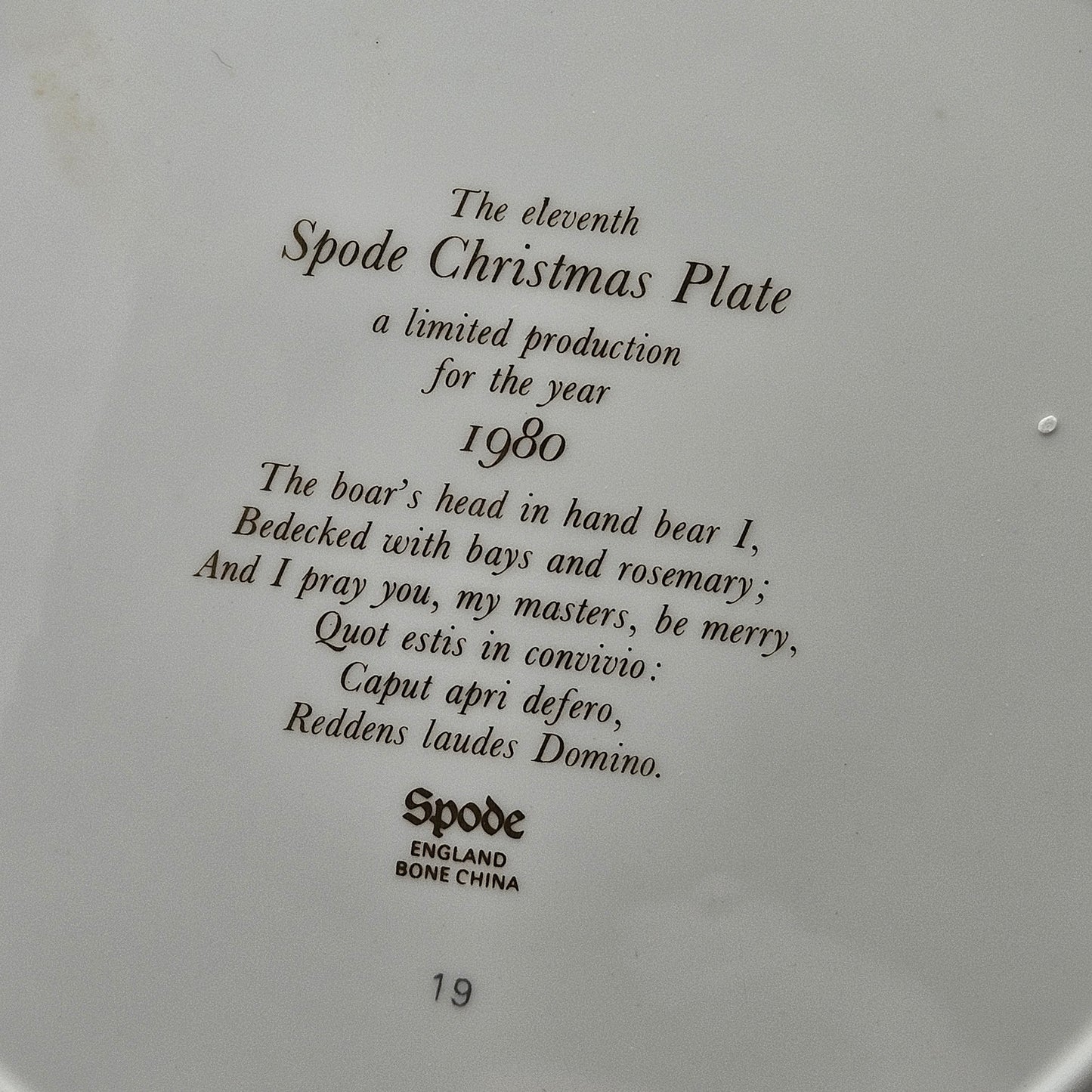 1980 Spode Christmas Plate