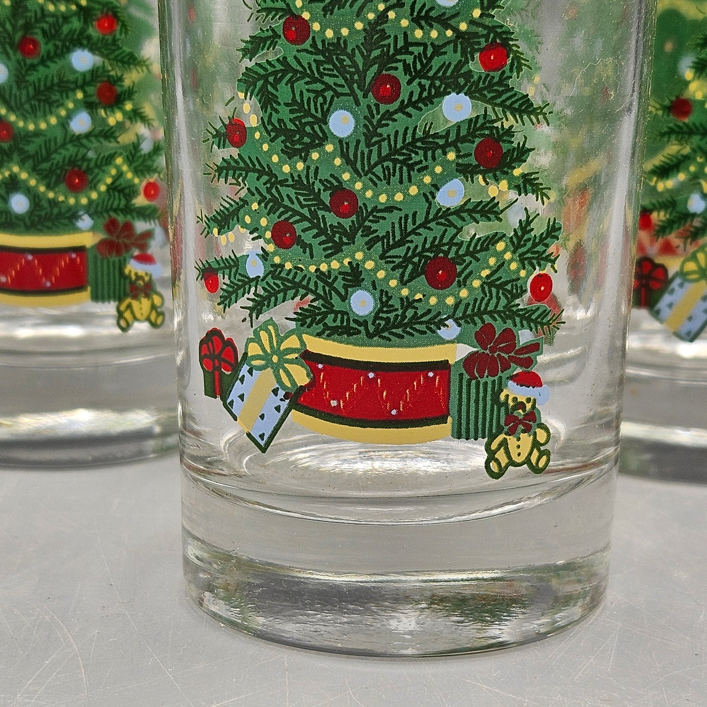 Vintage Home Interiors Christmas Tree Highball Glasses - Set of Six