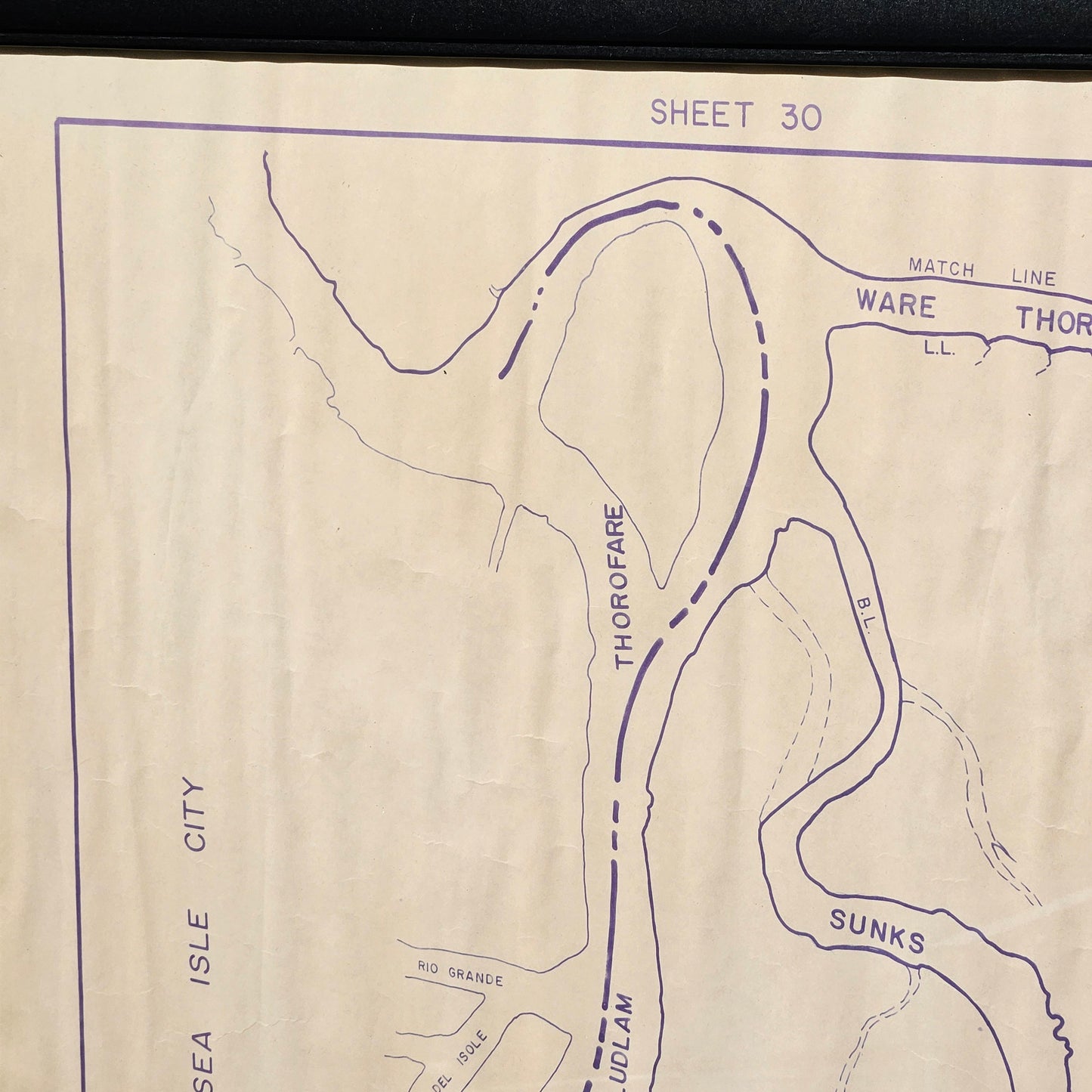 Sea Isle City New Jersey, 1980's Blue Print Tax Map