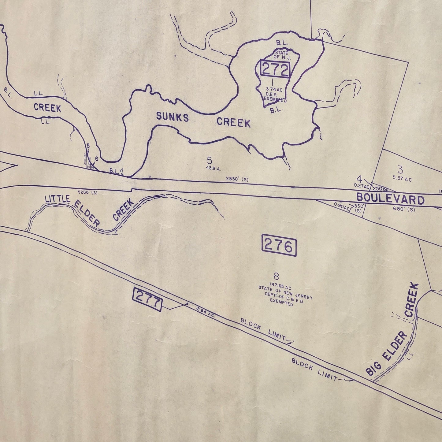 Sea Isle City New Jersey, 1980's Blue Print Tax Map