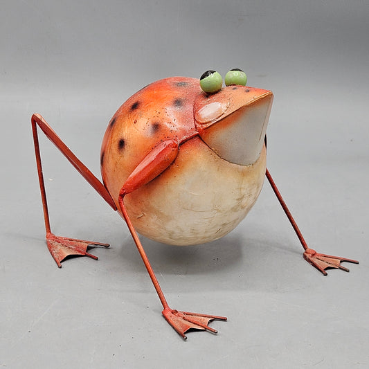 Metal Spotted Frog Figure