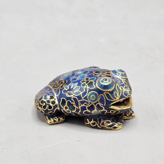 Cloisonné Enamel Brass Frog Figurine