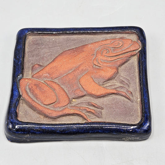 Signed Studio Pottery Frog Tile