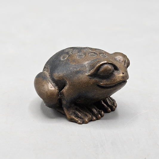 Cast Brass Stylized Frog Figurine