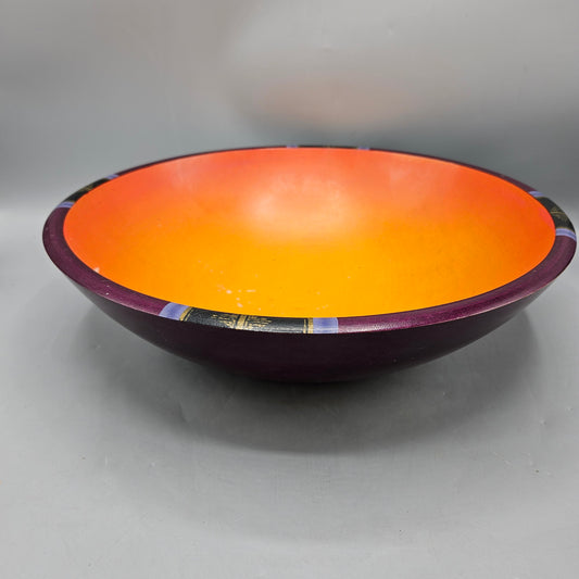 2001 Peggy Pottery Turned and Lacquered Wood Salad Bowl