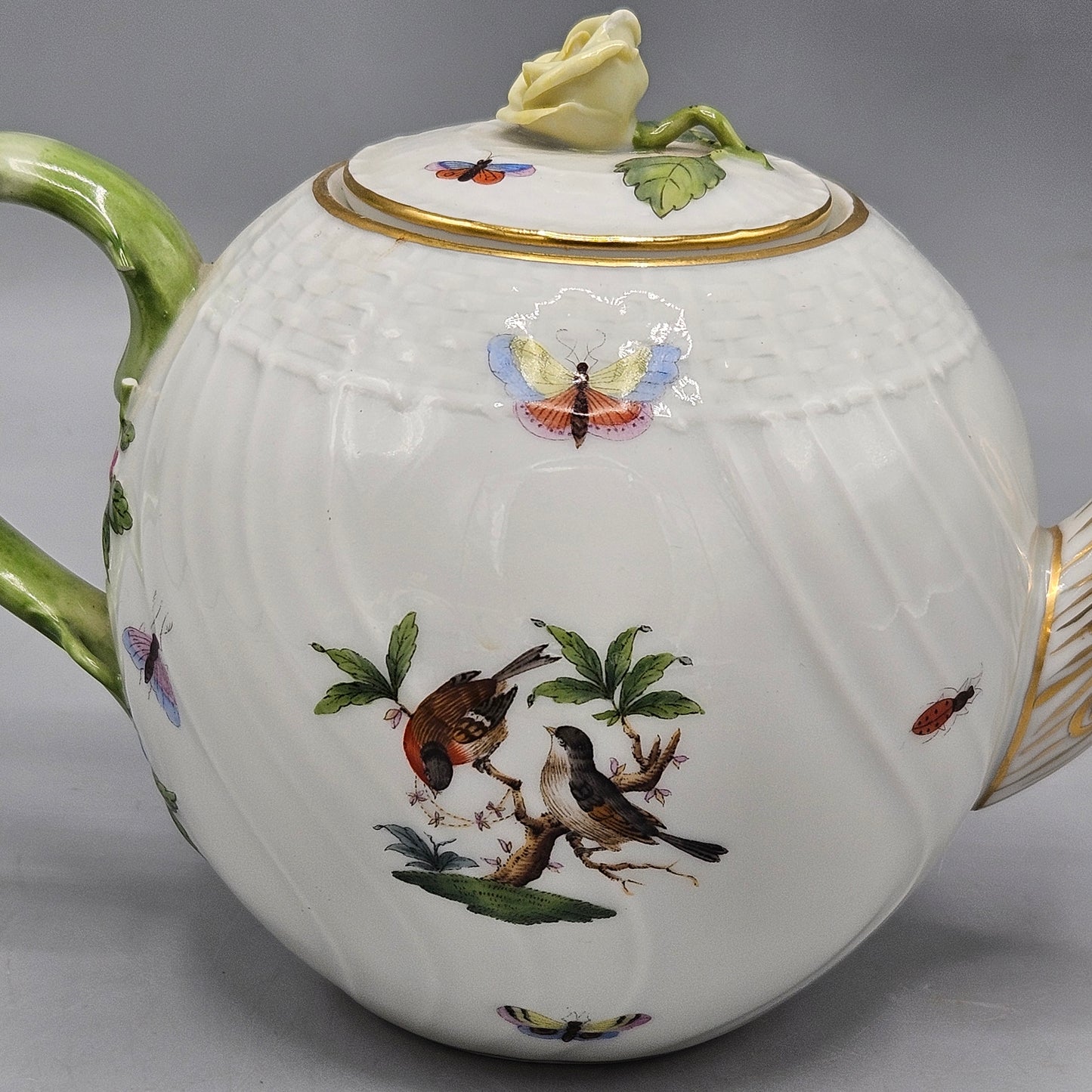 Herend Porcelain Rothschild Birds Teapot