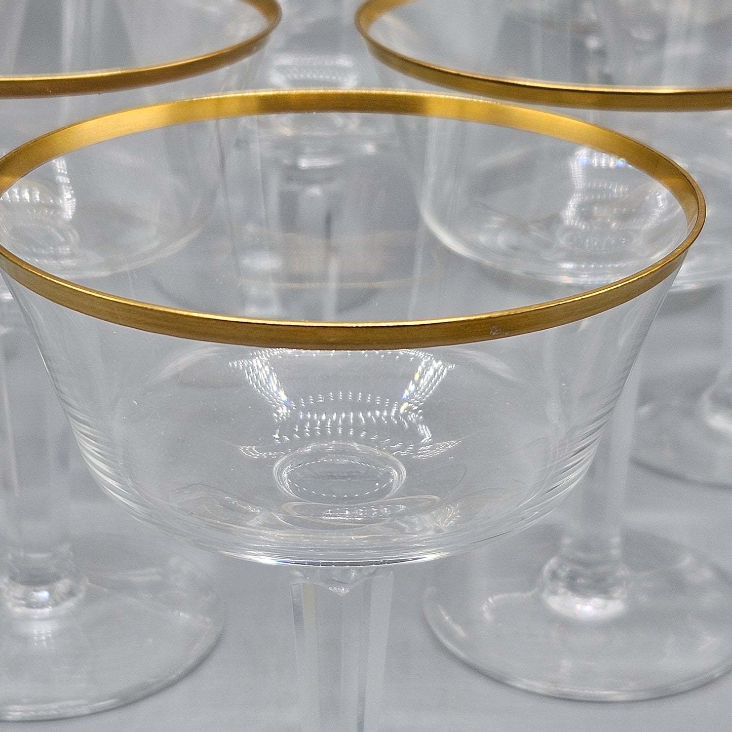 Set of 11 Eternal Champagne Glasses with Gold Trim by Lenox