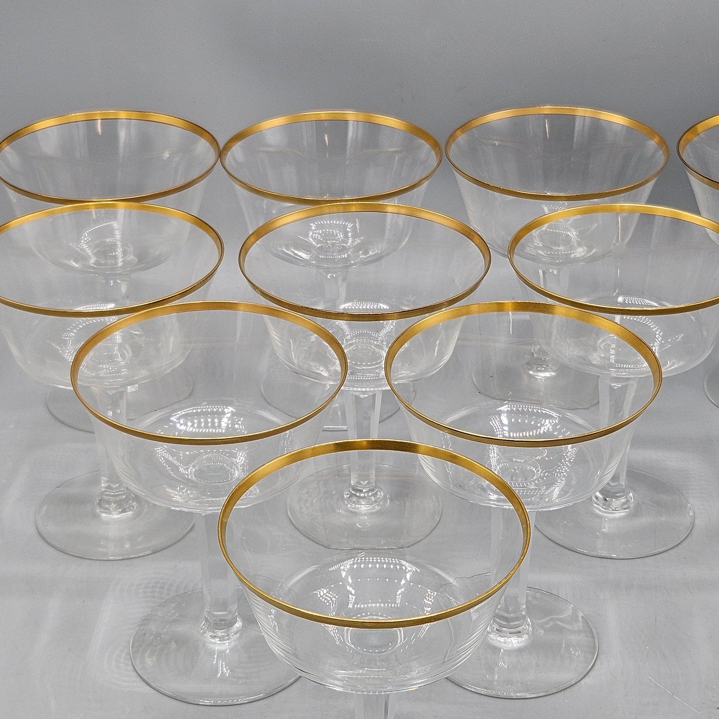 Set of 11 Eternal Champagne Glasses with Gold Trim by Lenox