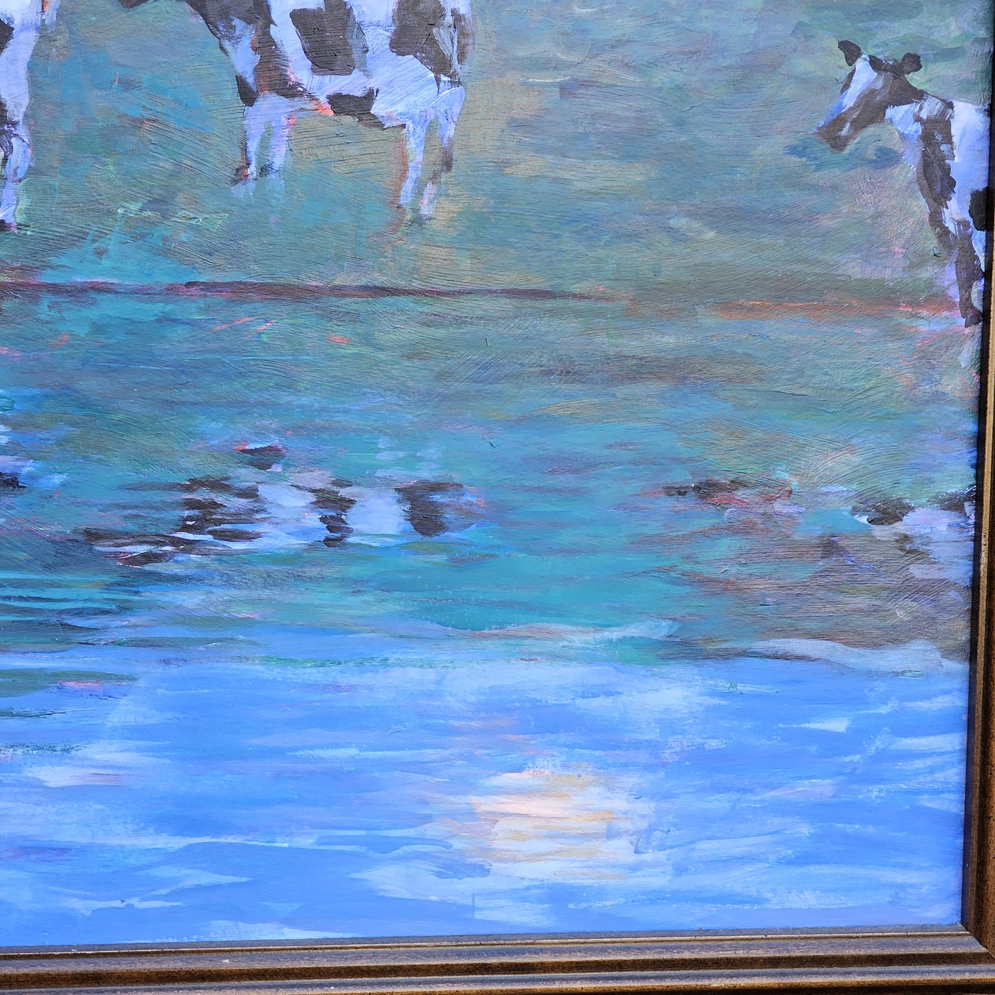 1990 John Suplee "Enchanted Evening" Oil on Board Cow Painting