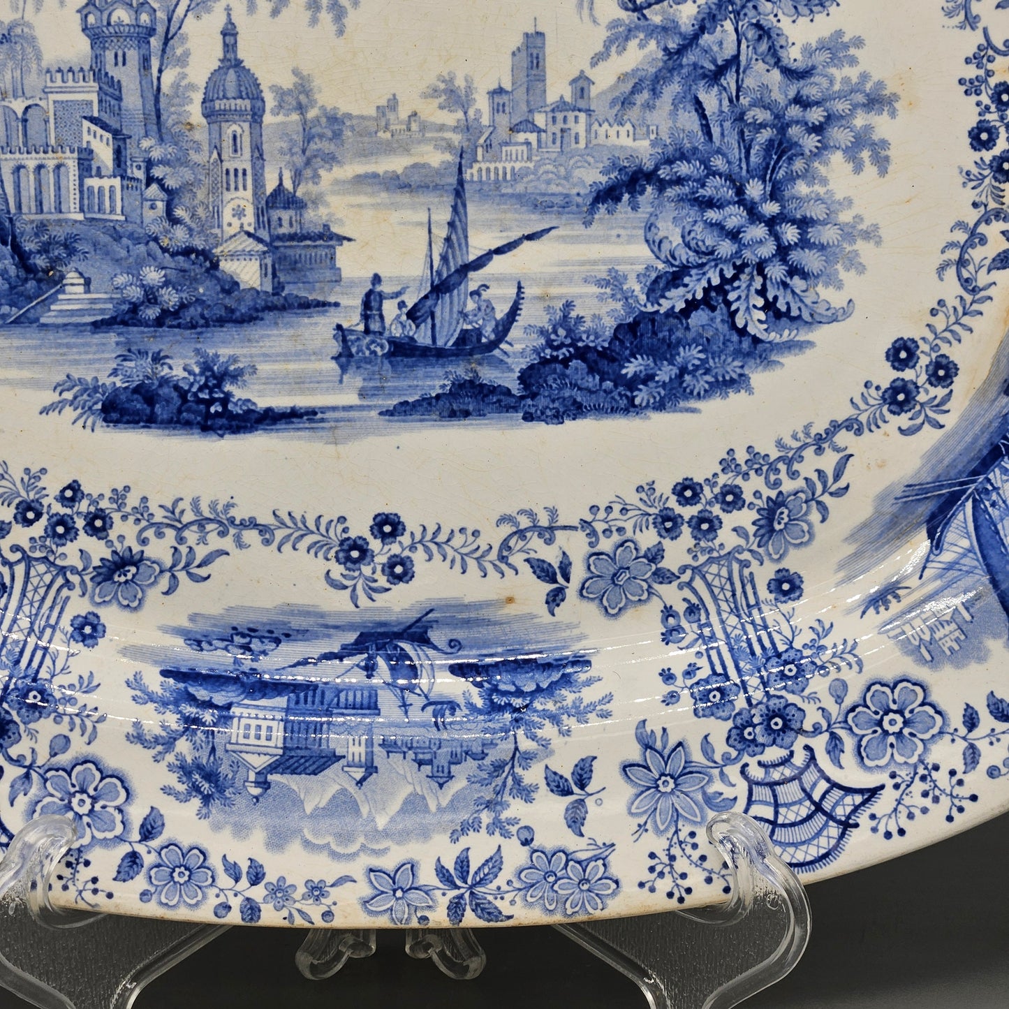 William Ridgeway & Co Blue Staffordshire Transferware "Marmora" Platter