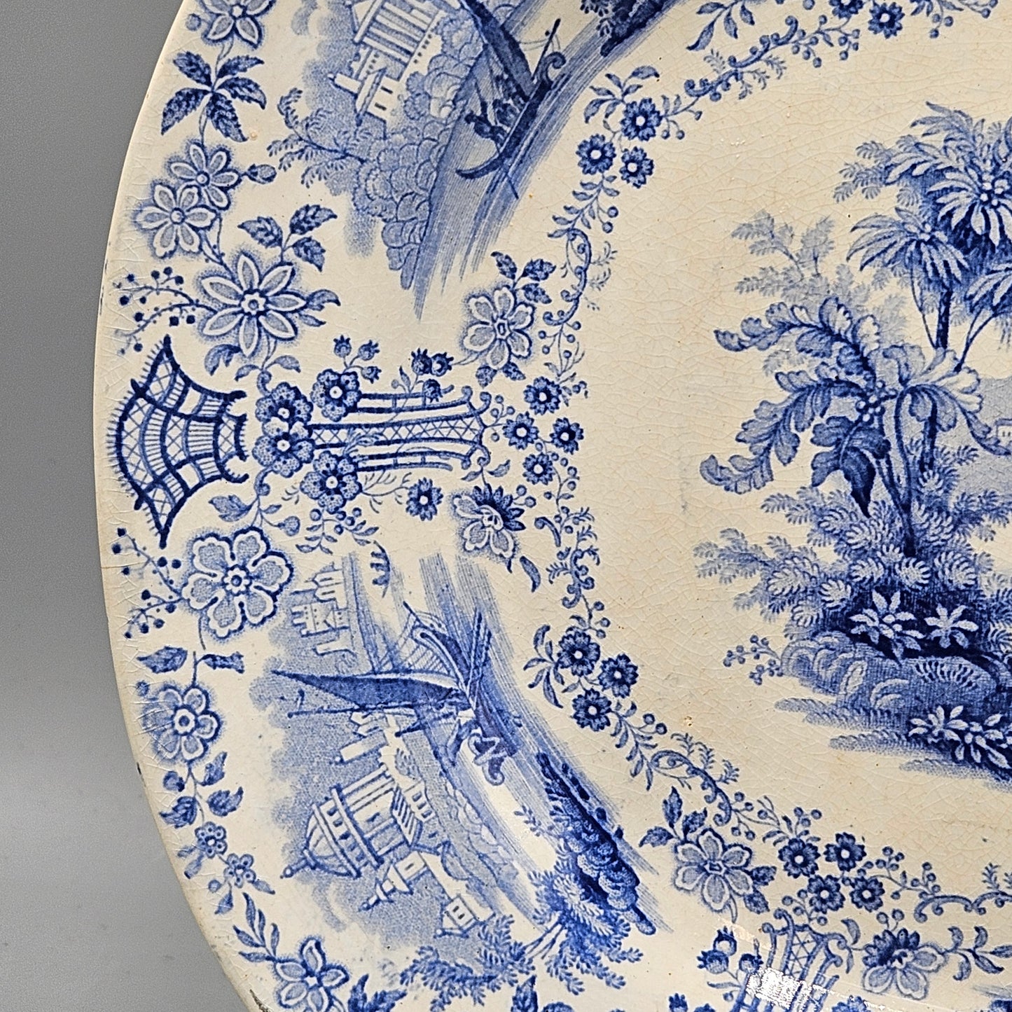 William Ridgeway & Co Blue Staffordshire Transferware "Marmora" Platter