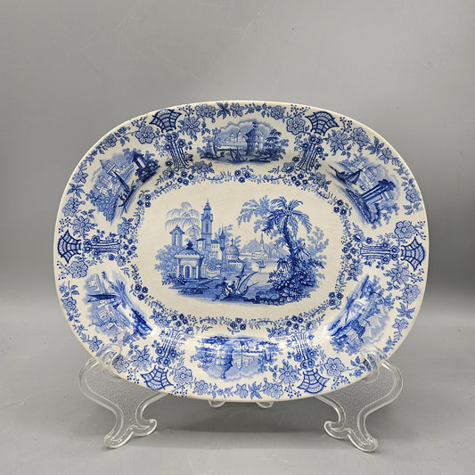 William Ridgeway & Co Blue Staffordshire Transferware "Marmora" Platter