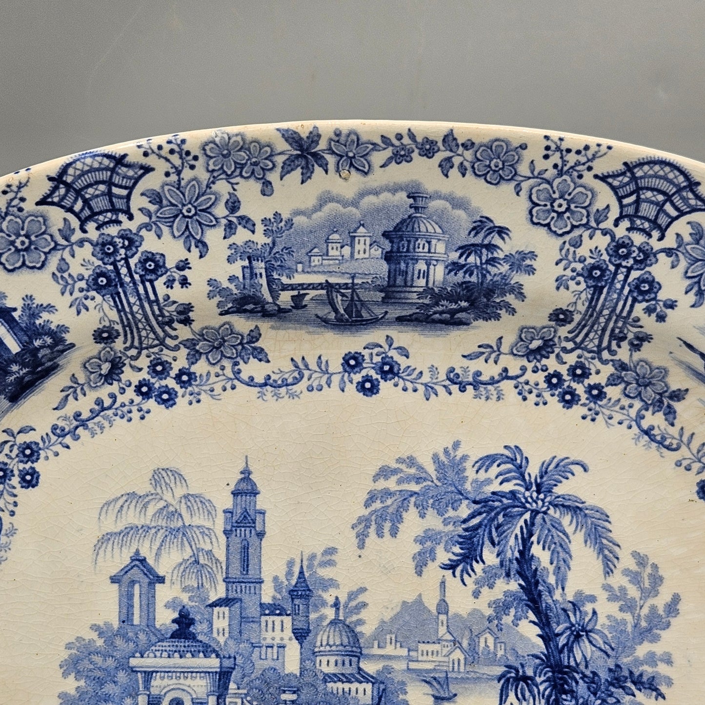 William Ridgeway & Co Blue Staffordshire Transferware "Marmora" Platter