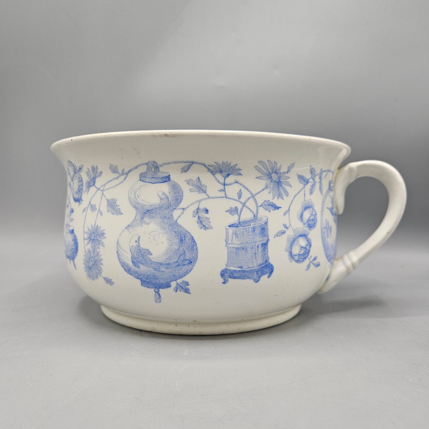 Mintons Blue Transferware "Mikado" Chamber Pot