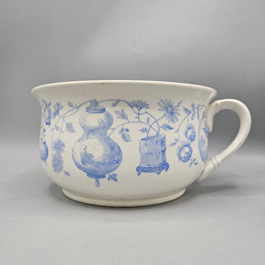 Mintons Blue Transferware "Mikado" Chamber Pot