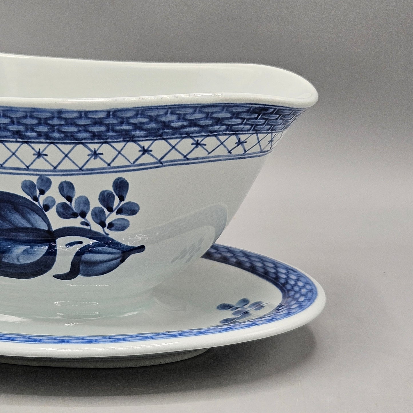 Royal Copenhagen Alumina Faience Tranquebar Blue Gravy Boat