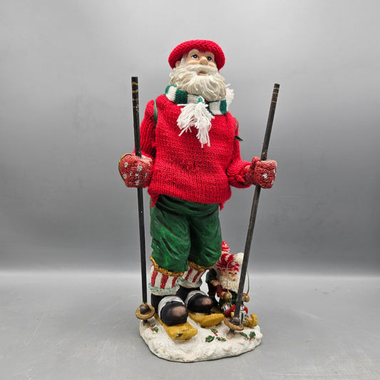 Vintage Skiing Santa Claus Figure