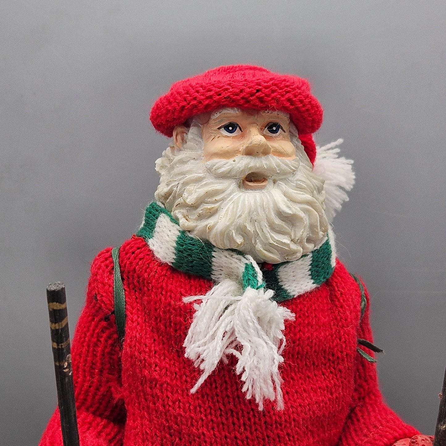 Vintage Skiing Santa Claus Figure