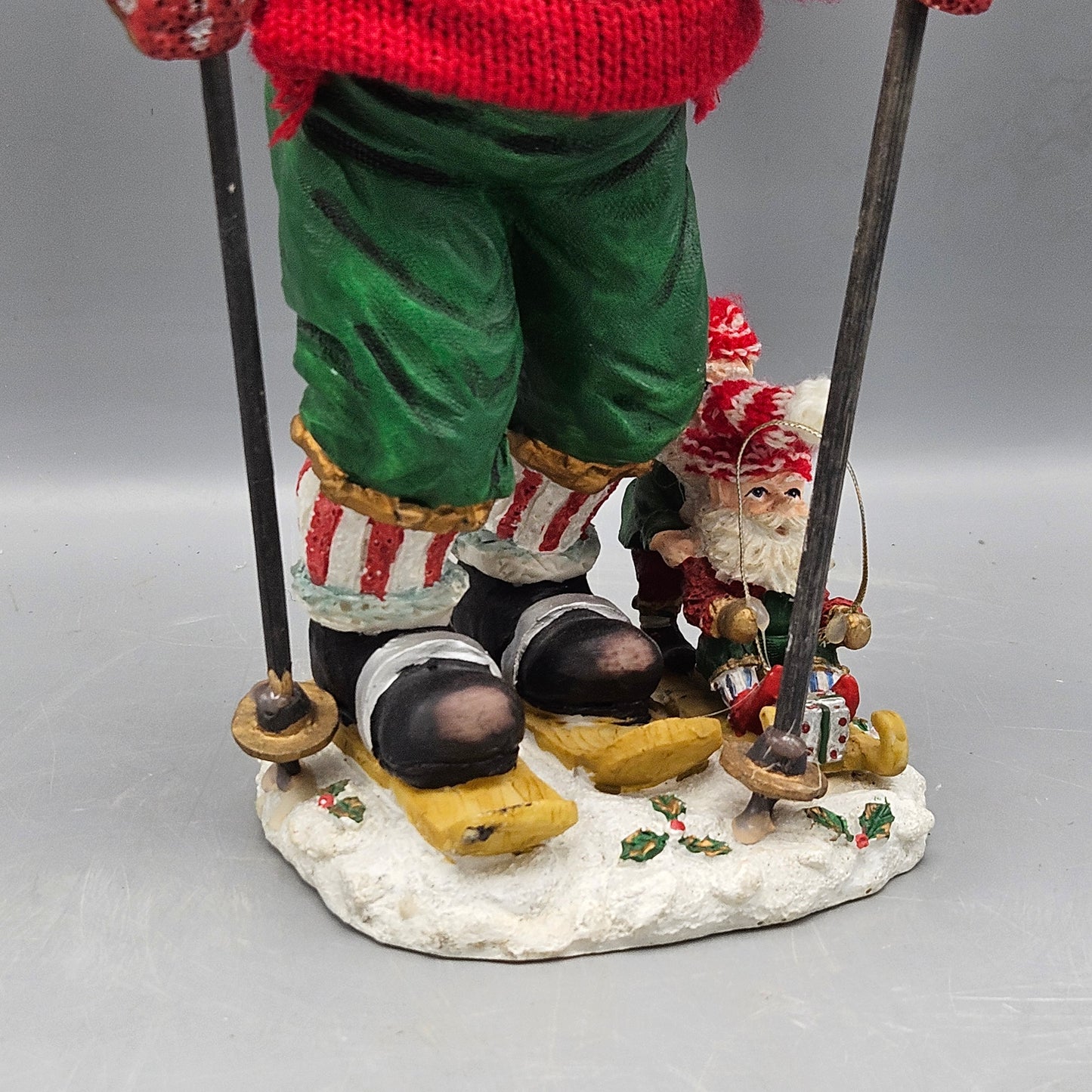 Vintage Skiing Santa Claus Figure