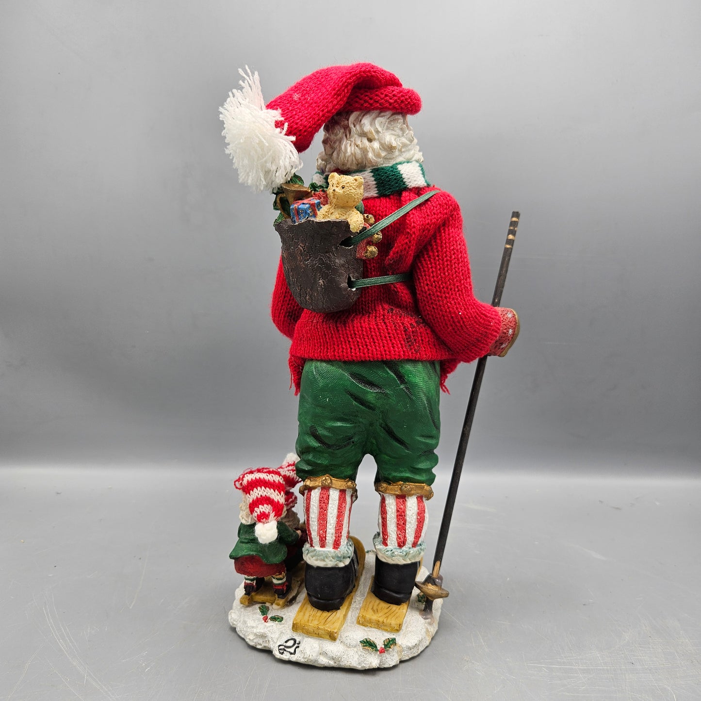 Vintage Skiing Santa Claus Figure