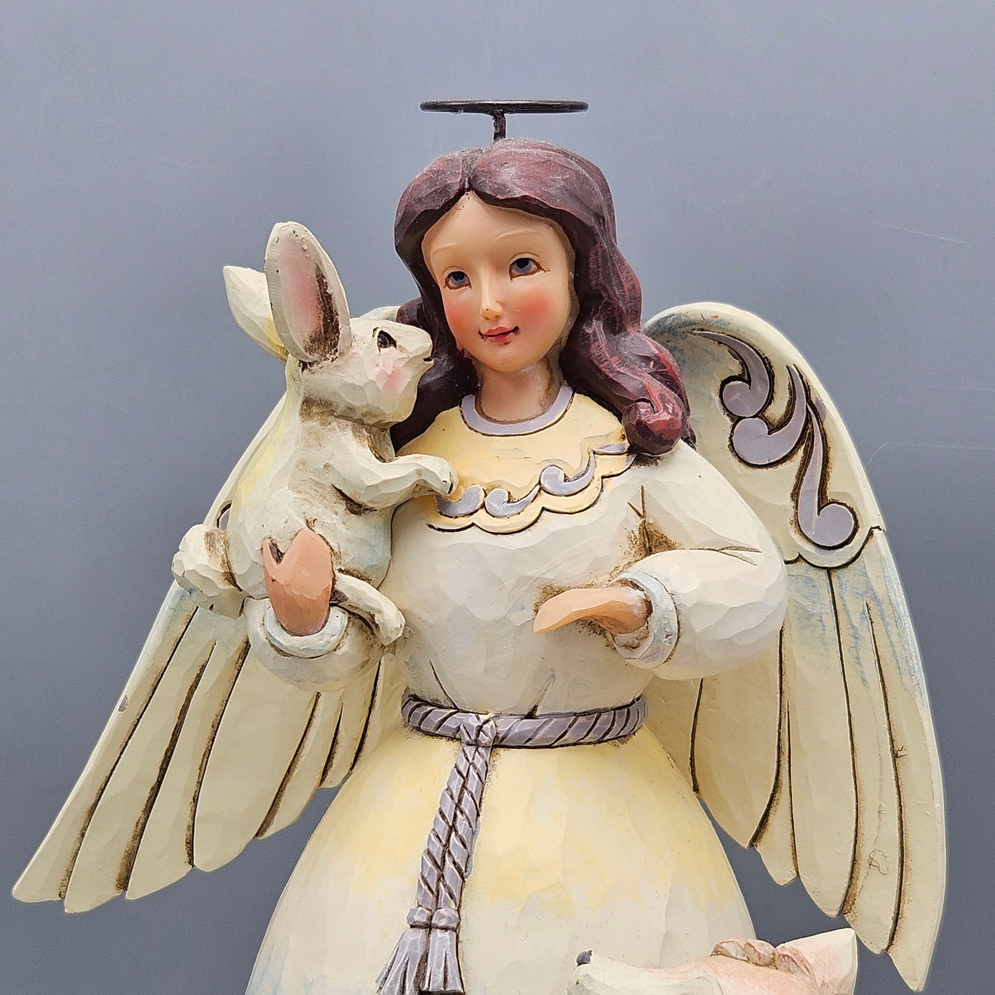 Vintage Jim Shore Heartwood Figurine "Peace to All" Angel with Woodland Animals