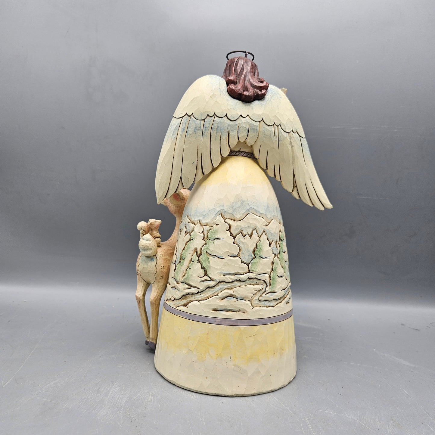 Vintage Jim Shore Heartwood Figurine "Peace to All" Angel with Woodland Animals