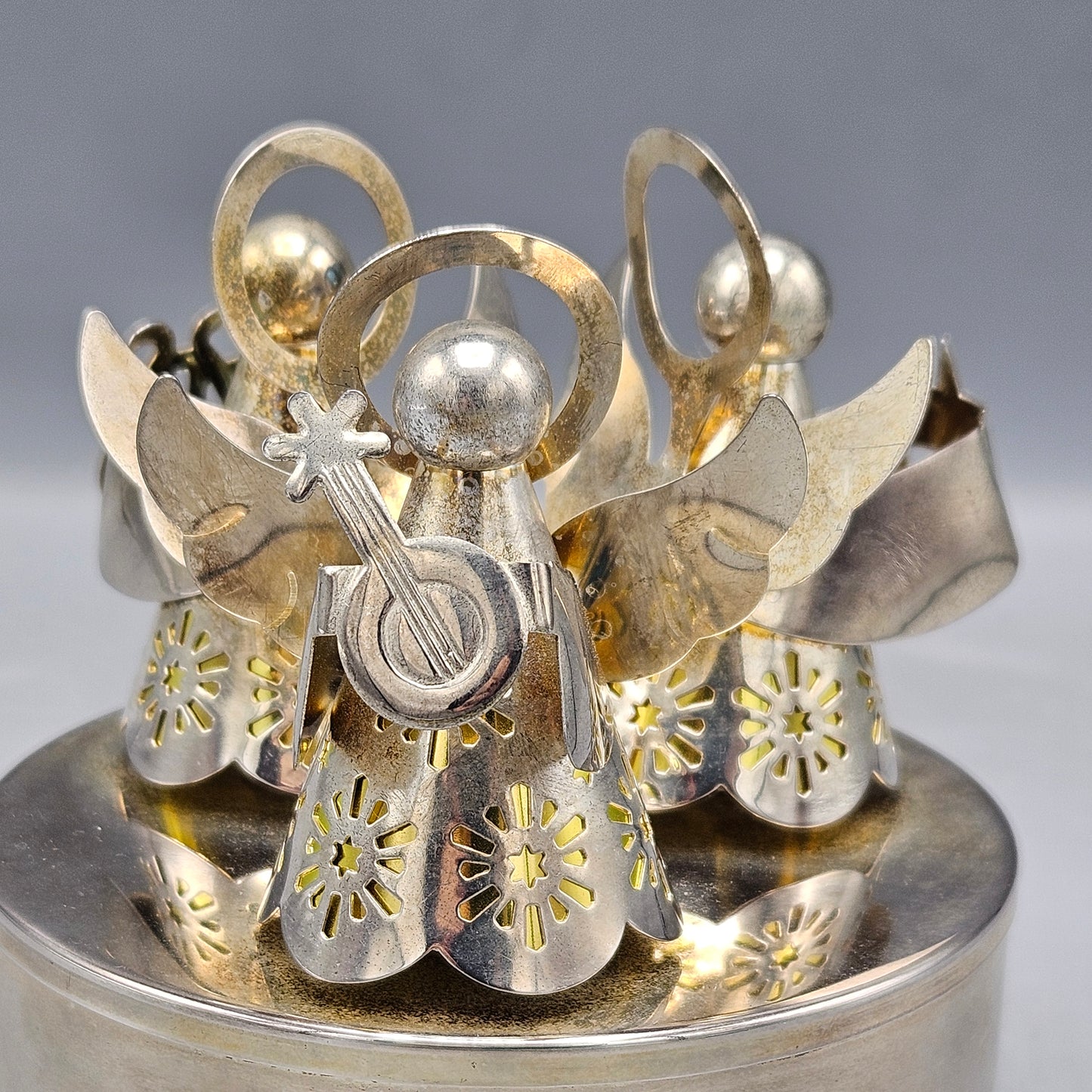 Vintage Silver Plate Angels Music Box