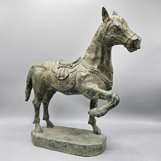 Chinese Patinated Metal Horse Sculpture