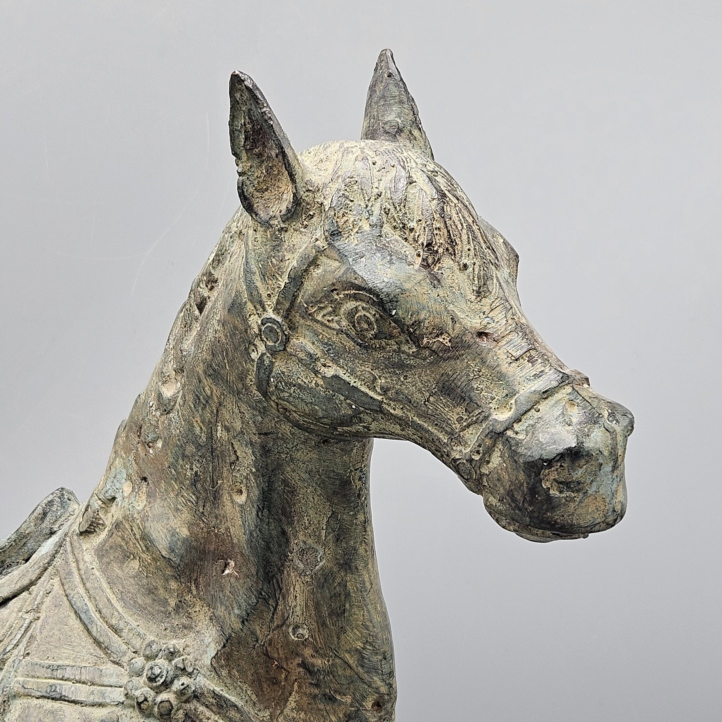 Chinese Patinated Metal Horse Sculpture