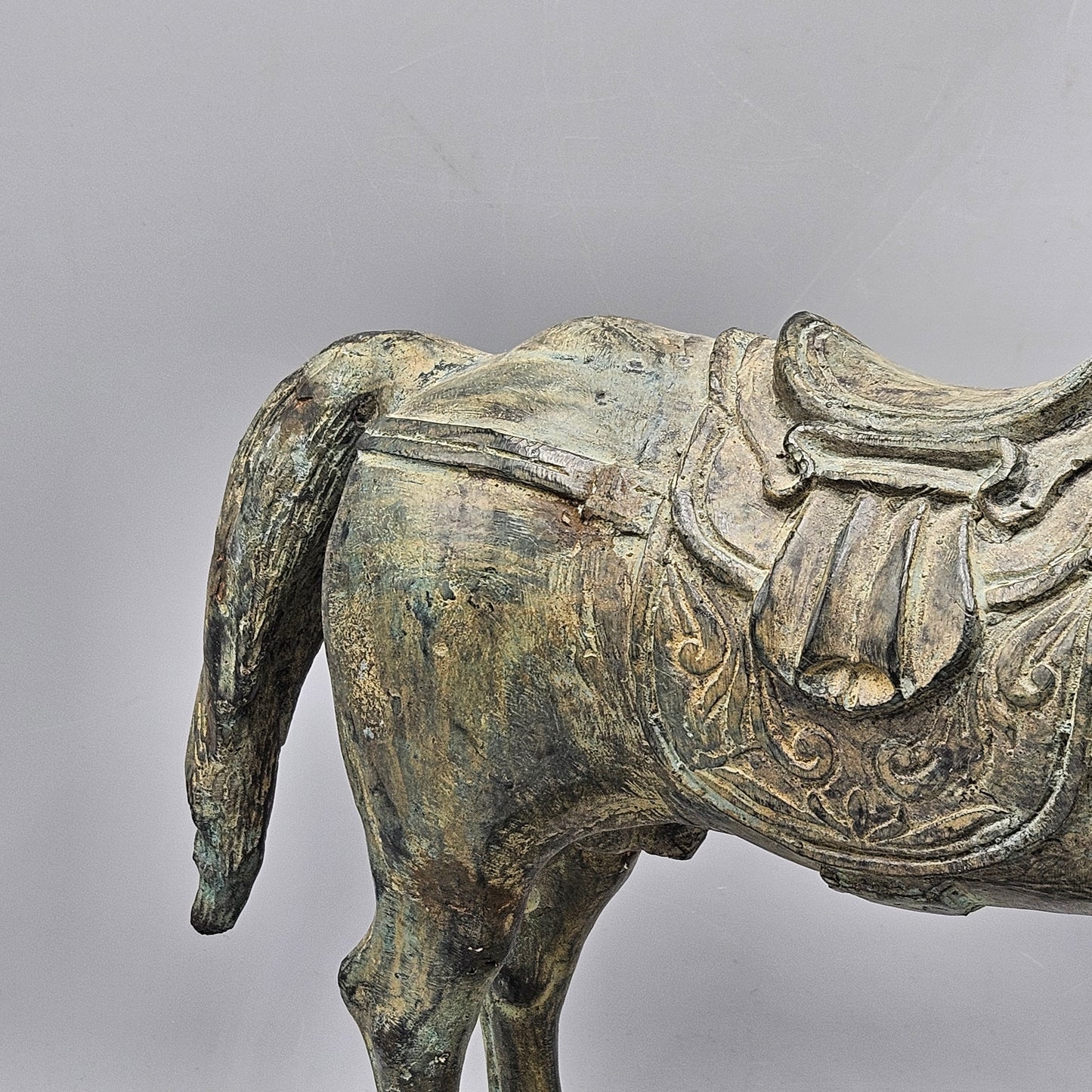 Chinese Patinated Metal Horse Sculpture