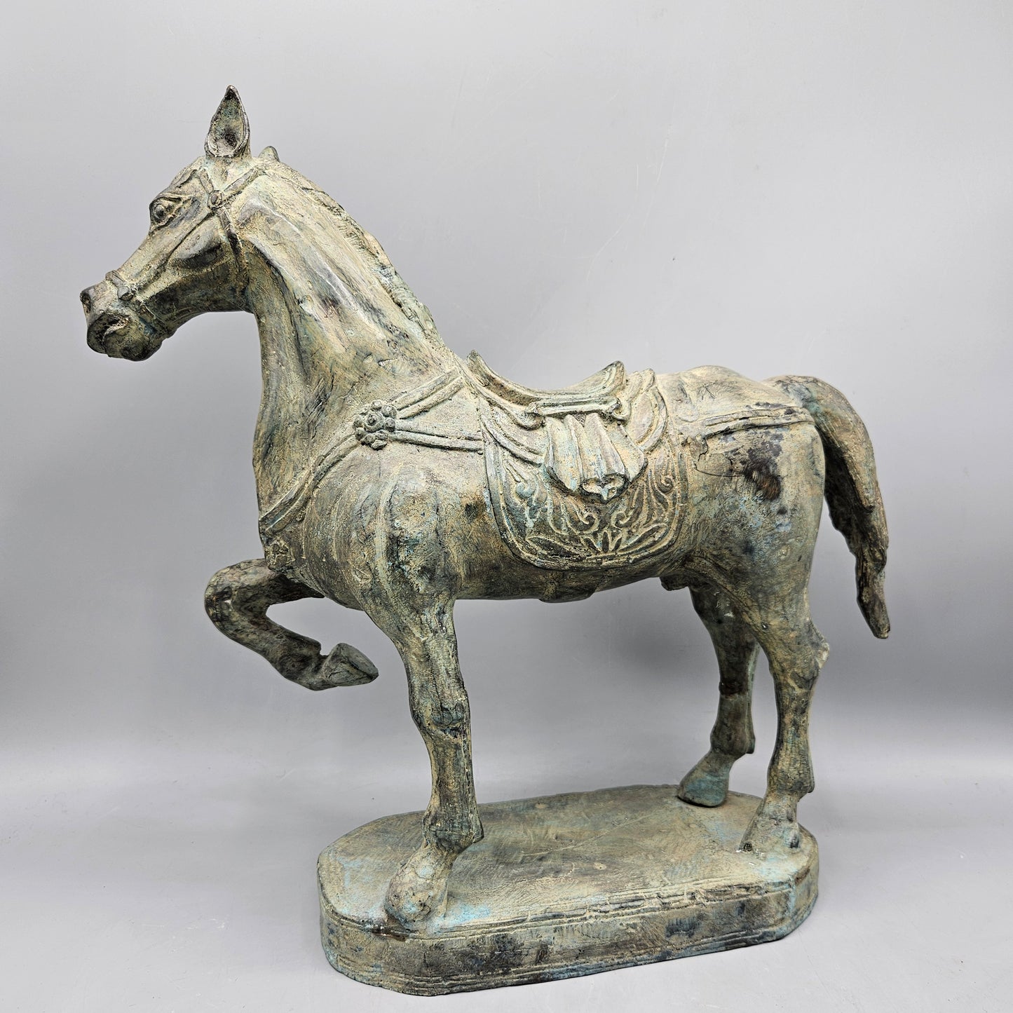 Chinese Patinated Metal Horse Sculpture