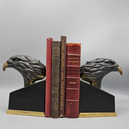 Cast Brass Eagle Head Bookends